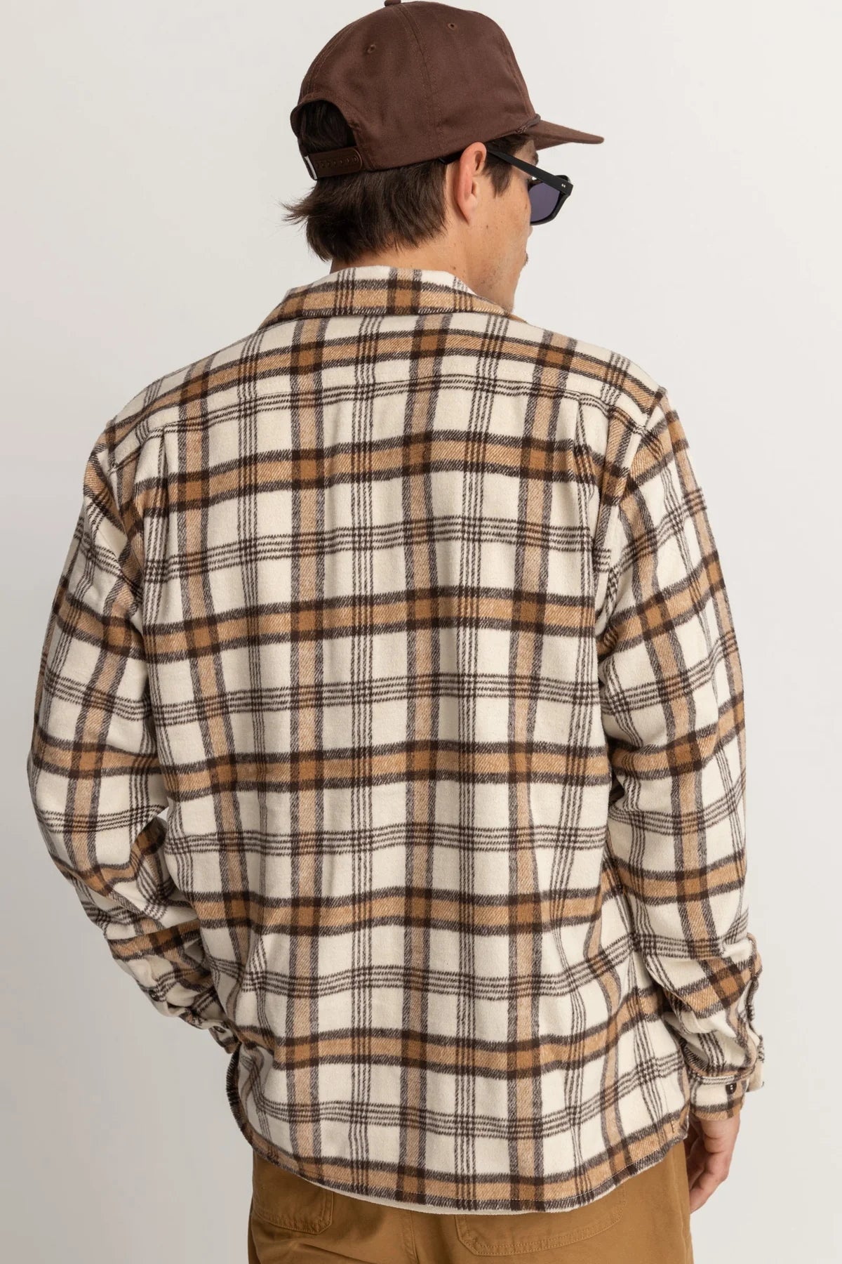 Albert Check Crewneck Long Sleeve Shirt - Natural