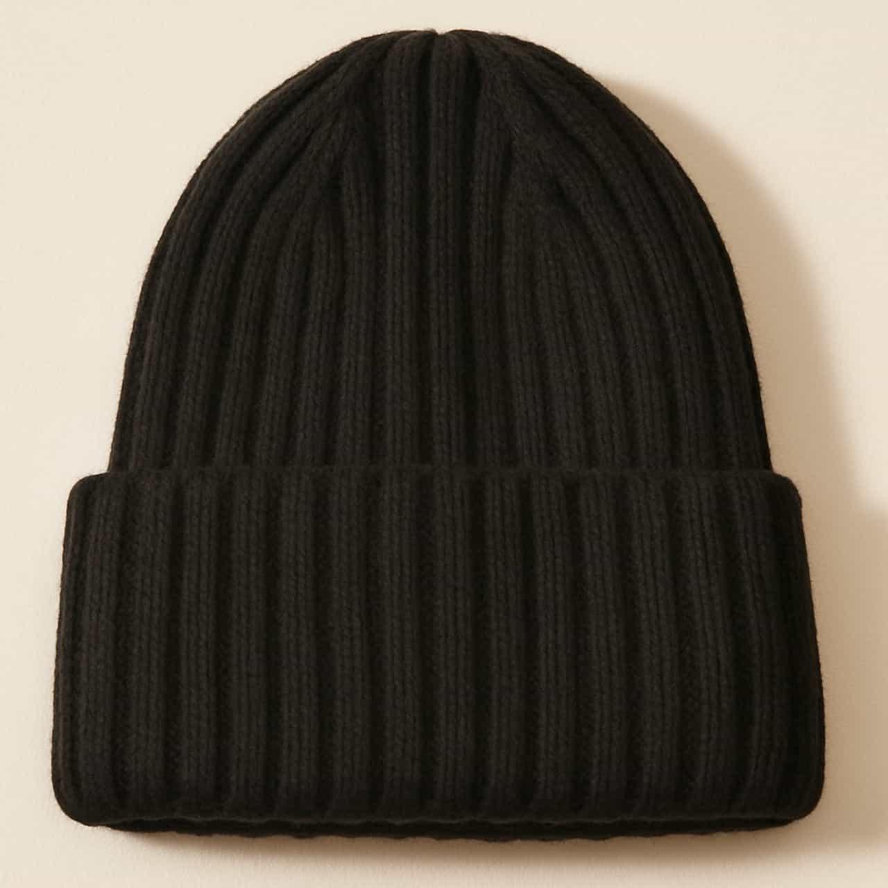 Aspen - Cashmere Blend Ribbed Toque - Black