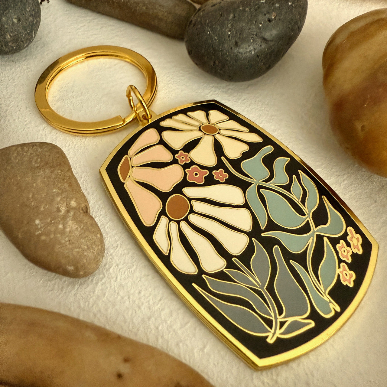 Astrid Floral Enamel Keychain