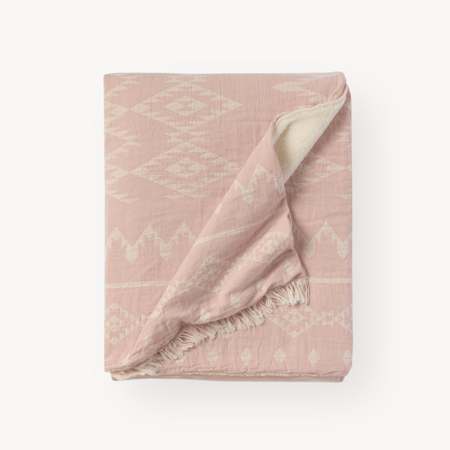 Atlas Fleece Lined Throw - Pink