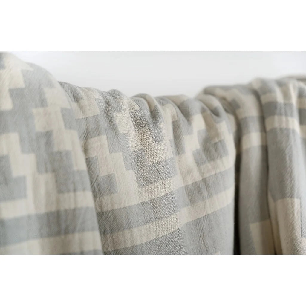 Atzi Fleece Lined Throw - Light Grey