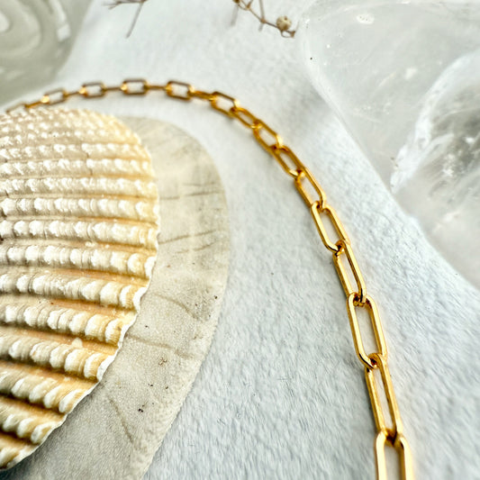 Petit Montmartre Small Paperclip Chain Anklet - Gold