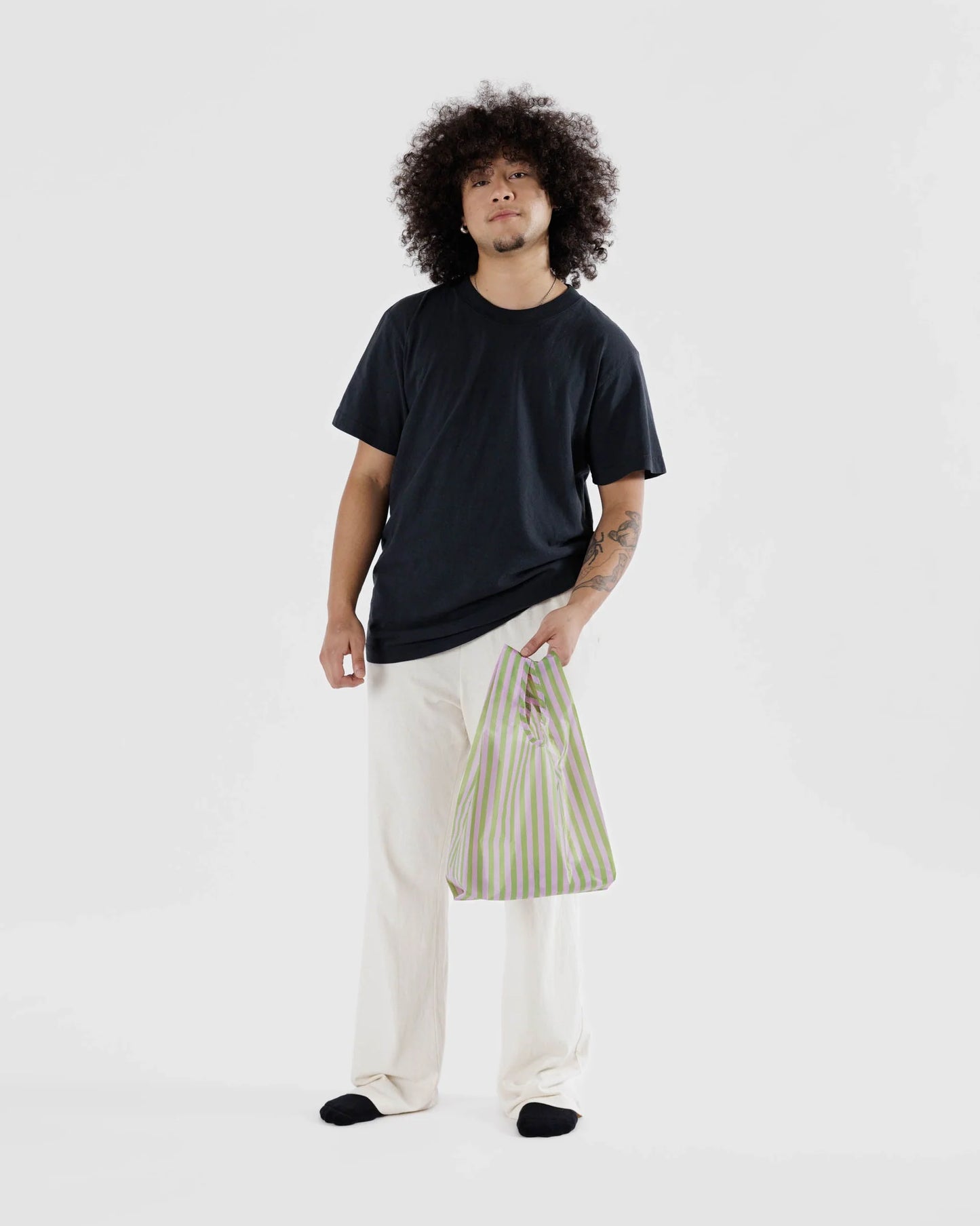 Baby Baggu Reusable Bag - Avocado Candy Stripe