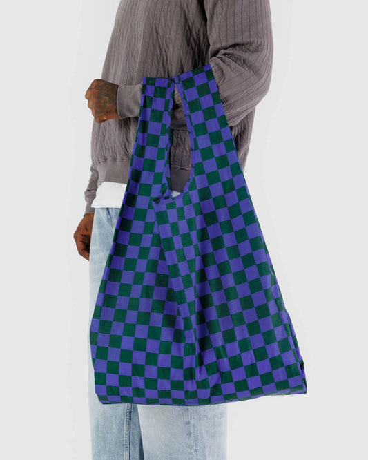 Big Baggu Reusable Bag - Iris Green Check