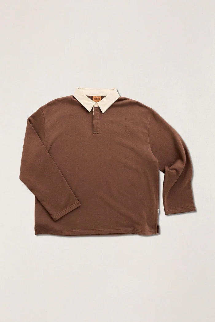 Vintage Terry Ls Polo - Chocolate