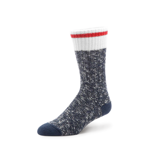 Camping Marled Blue Red Stipe Socks