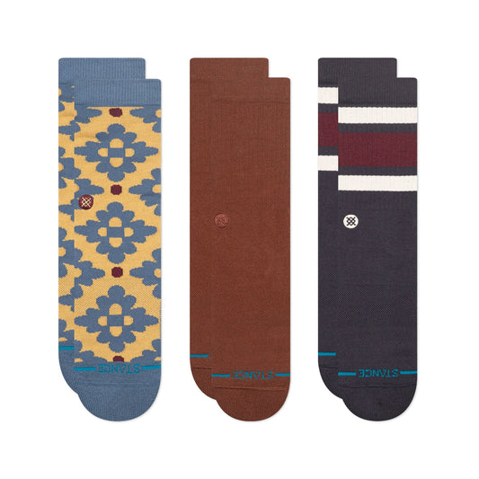 Ceramic Crew Socks 3 Pack - Indigo