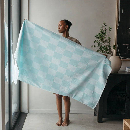 Checkerboard Towel - Mint