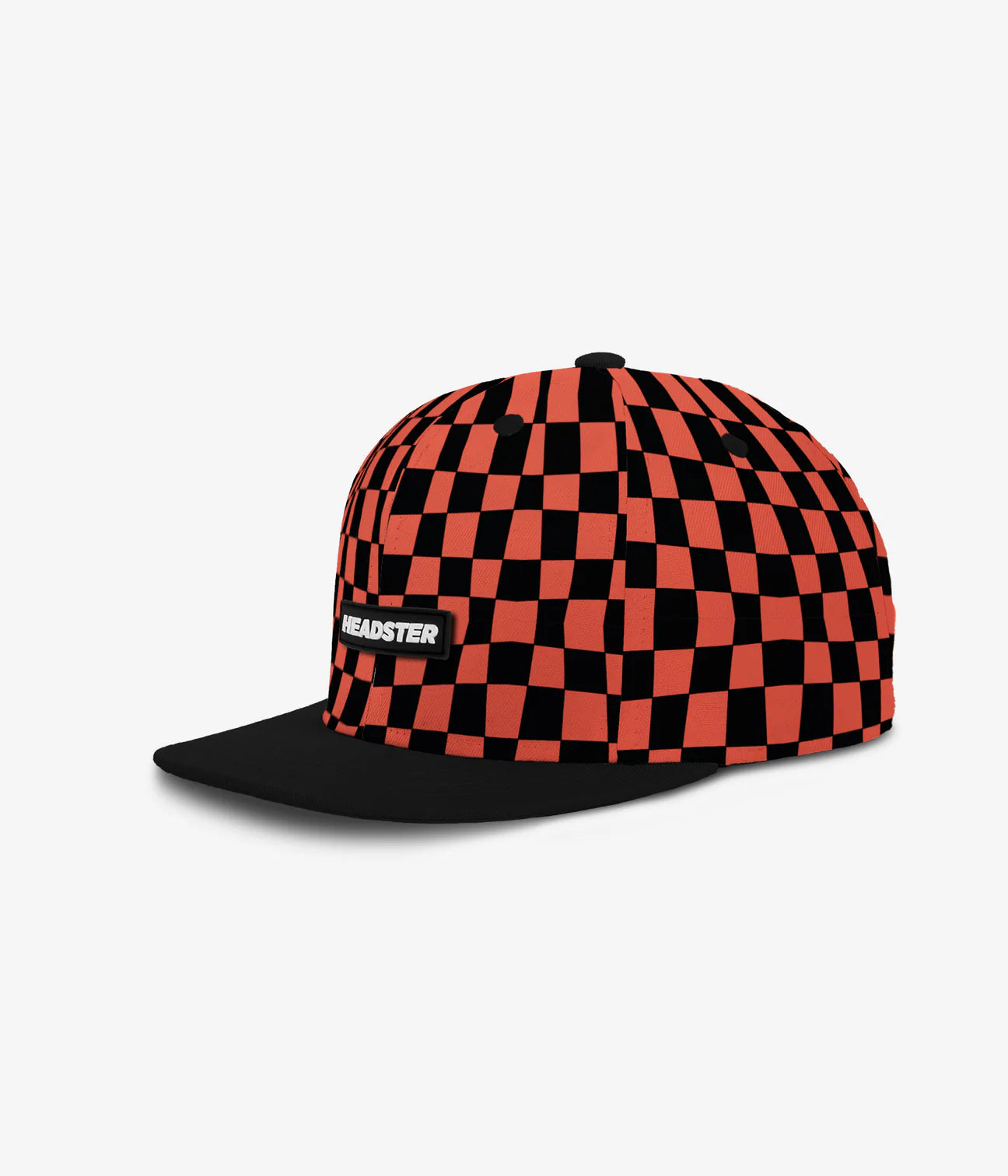 Checkmate Snapback - Orange Red and Black