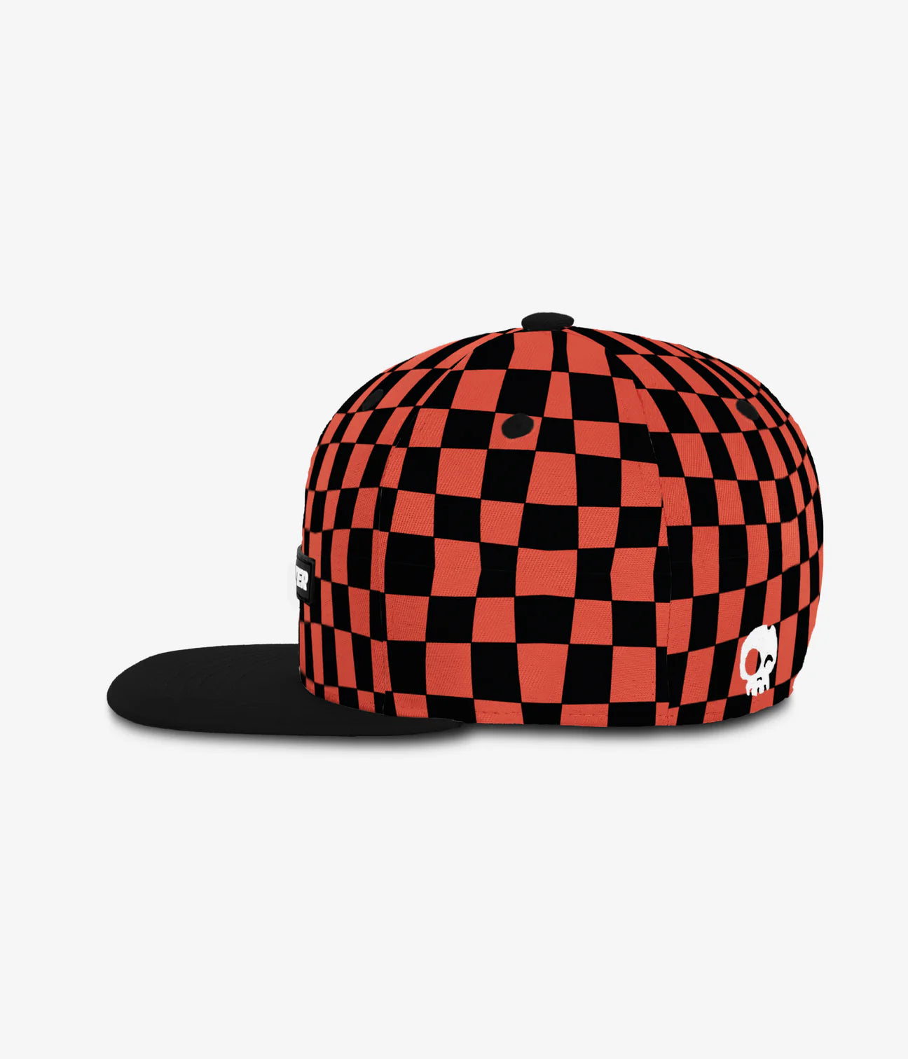 Checkmate Snapback - Orange Red and Black