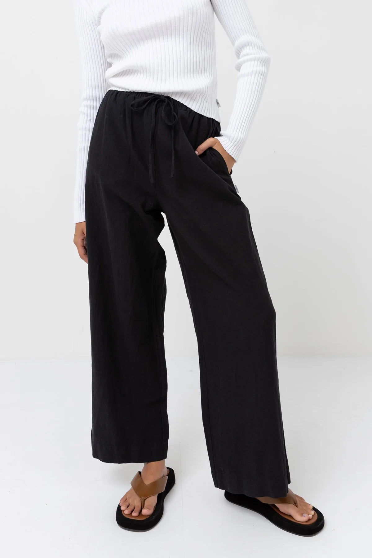 Classic Drawstring Pants - Black