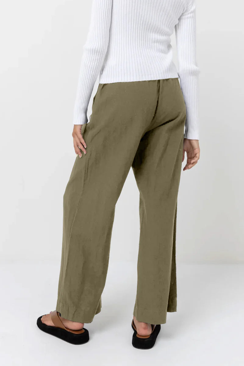 Classic Drawstring Pants - Olive