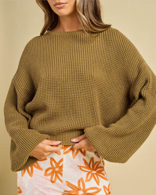 Classic Knit jumper Sweater - Olive