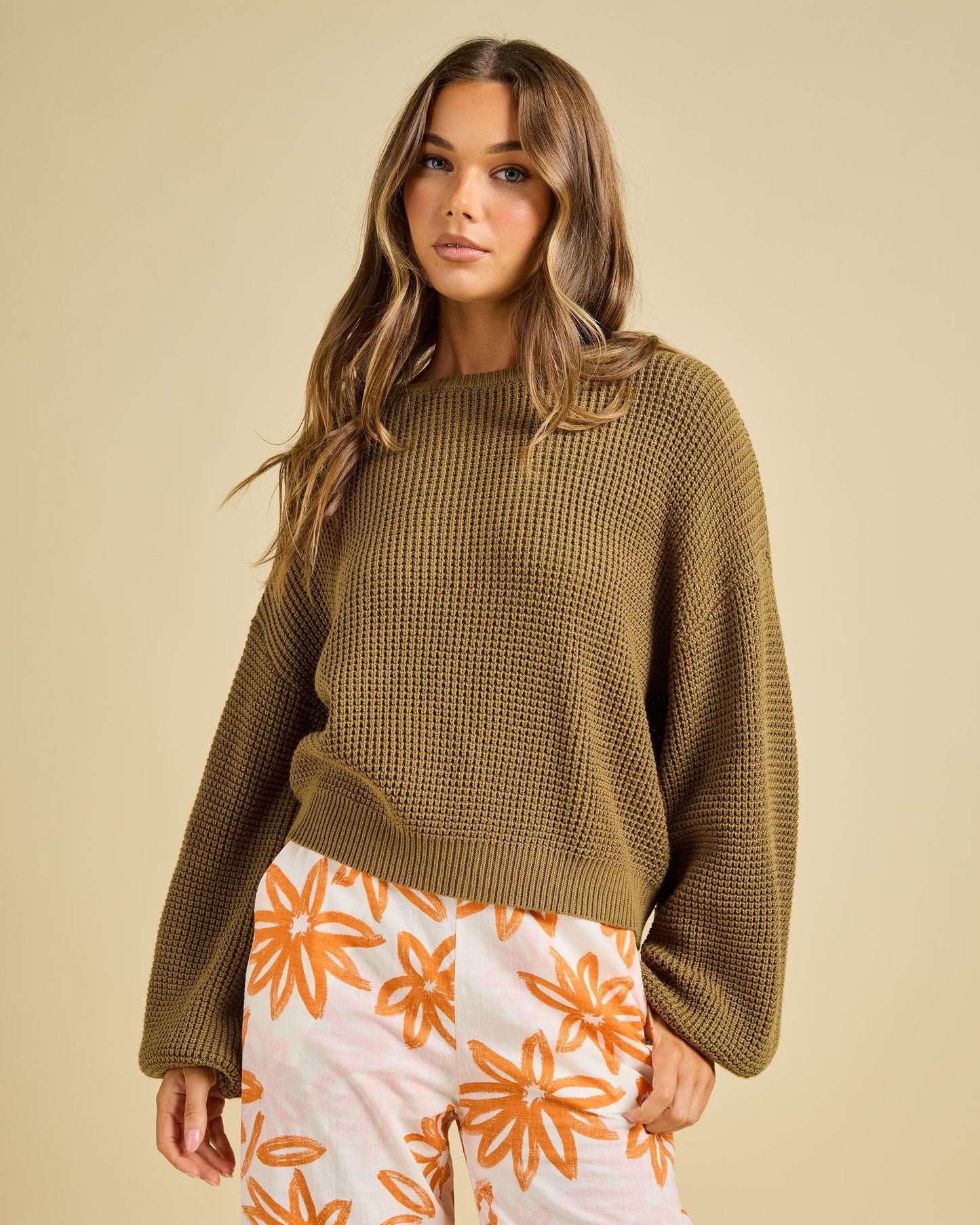 Classic Knit jumper Sweater - Olive