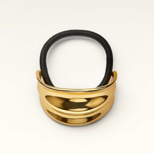 Concave Double Detail Hair Elastic - Gold