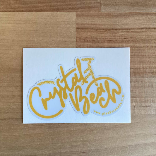 Crystal Beach Bike Sticker - Yellow