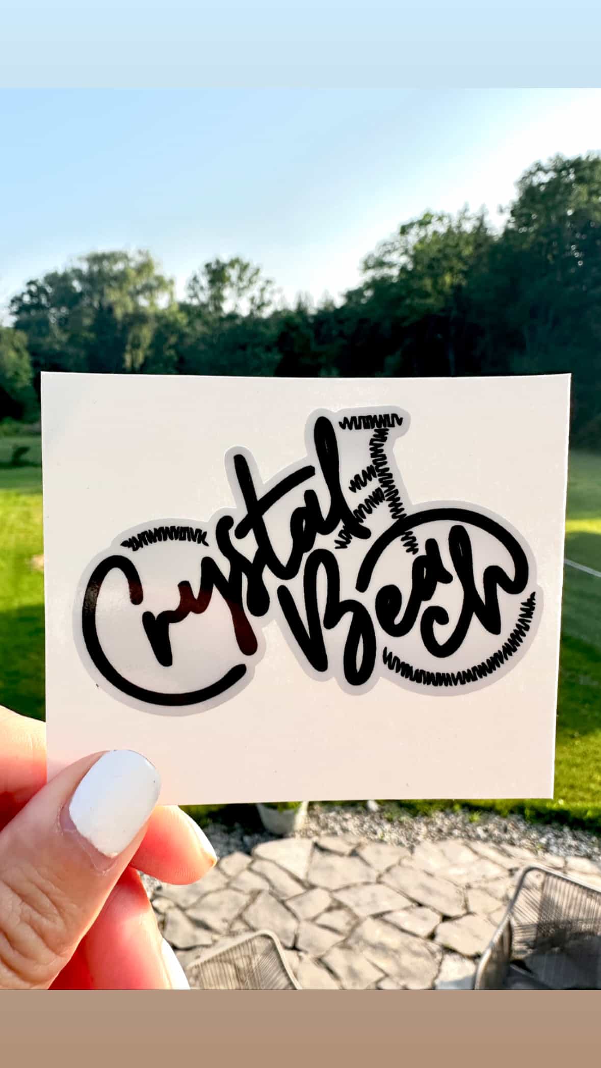 Crystal Beach Bike Sticker - Black