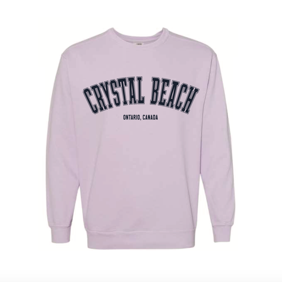 Crystal Beach Vintage Fleece Crew - Lilac