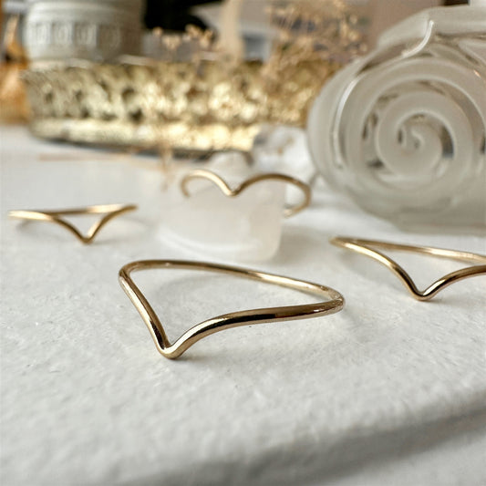 Custer Tiny Chevron Ring 14K gold fill