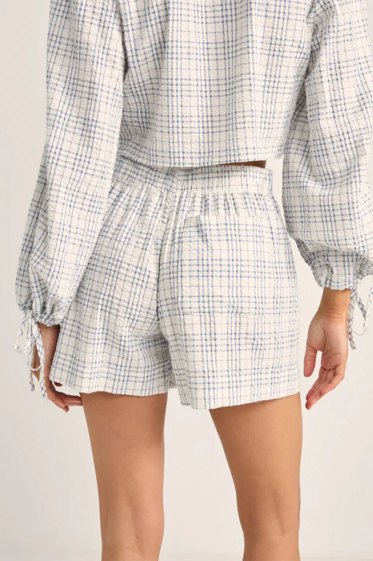 Desi Plaid Boxer Shorts - Blue