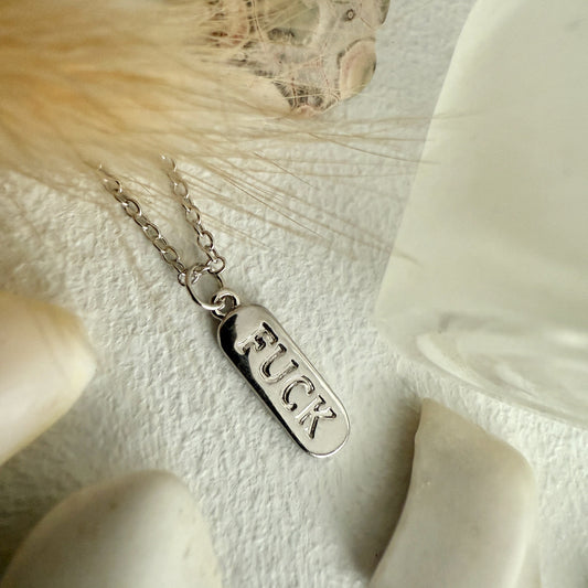 Dire Straits Salty Language Charm Necklace - Silver