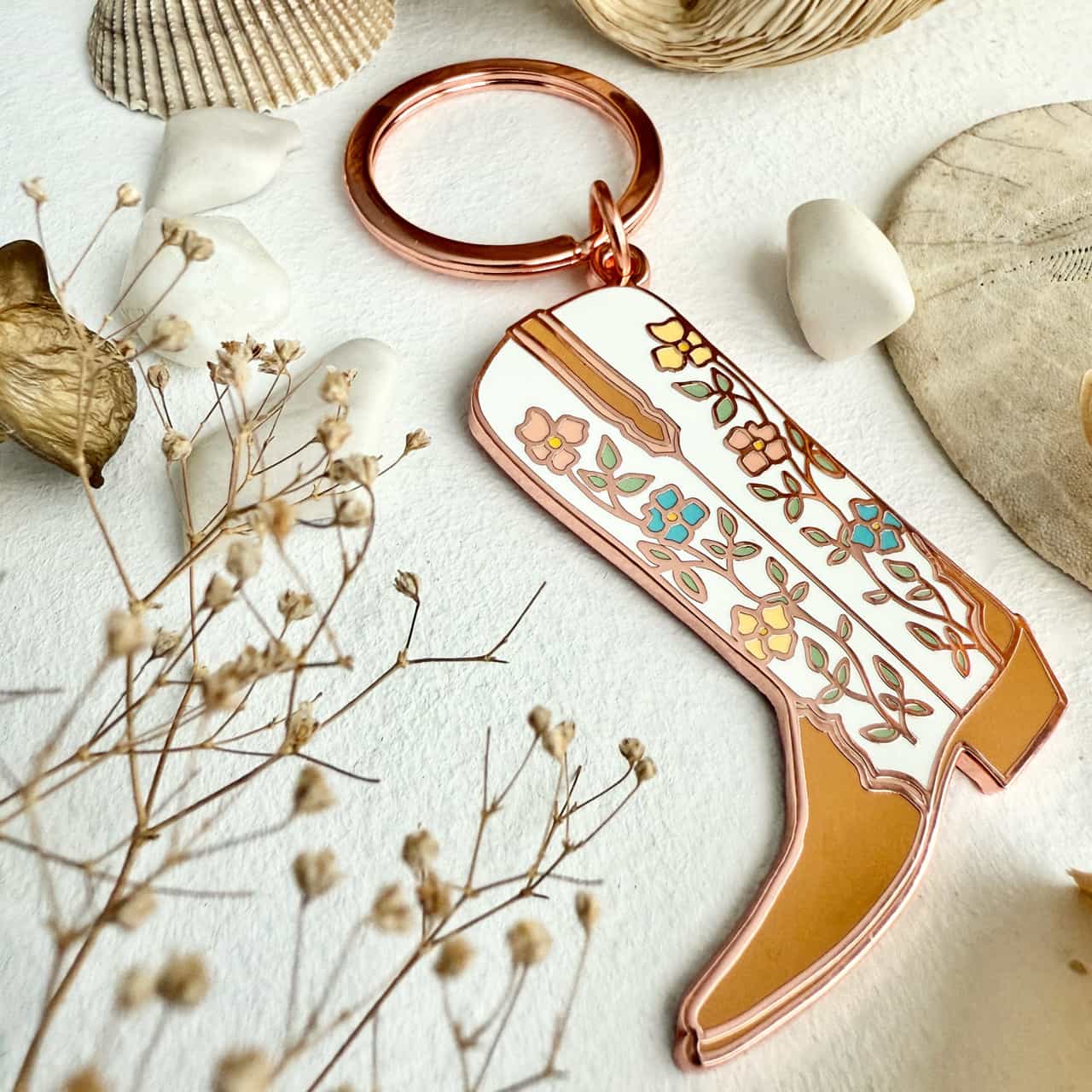 Dolly - Cowboy Boot Enamel Keychain