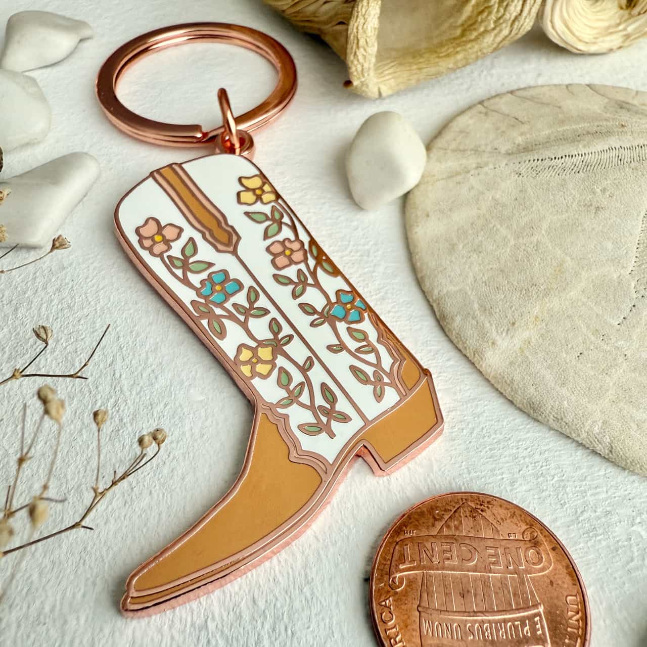 Dolly - Cowboy Boot Enamel Keychain