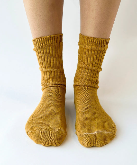 Dyed Cotton Socks - Brass