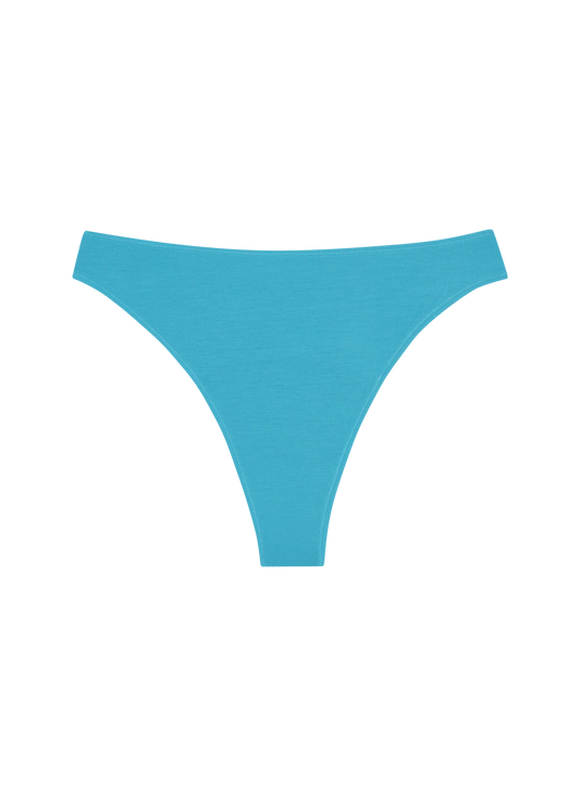 High Rise Thong Mineral Underwear - Electric Blue