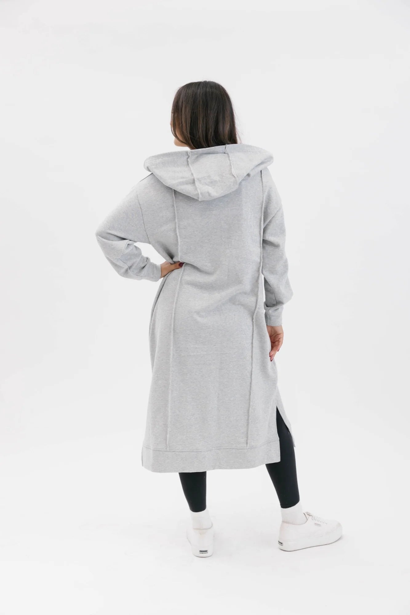 Evelyn Zip Up Hoodie - Heather Grey Lurex