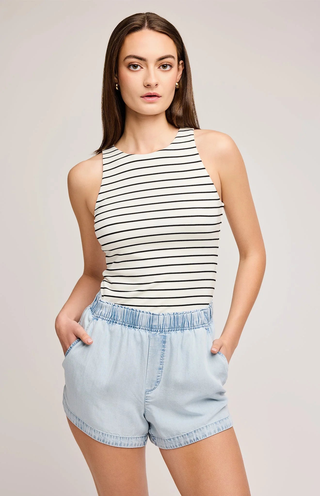Eton Striped Tank - White