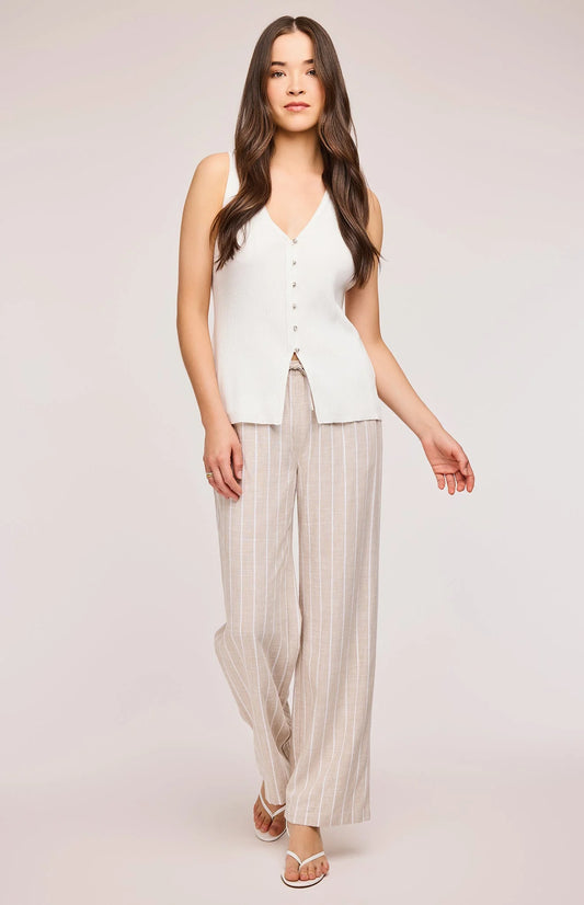 Finley Linen Pant - Linen Stripe