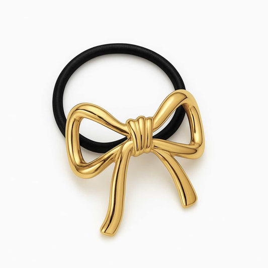 Fonta Bow Hair Elastic - Gold