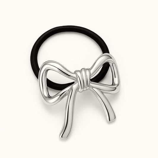 Fonta Bow Hair Elastic - Silver