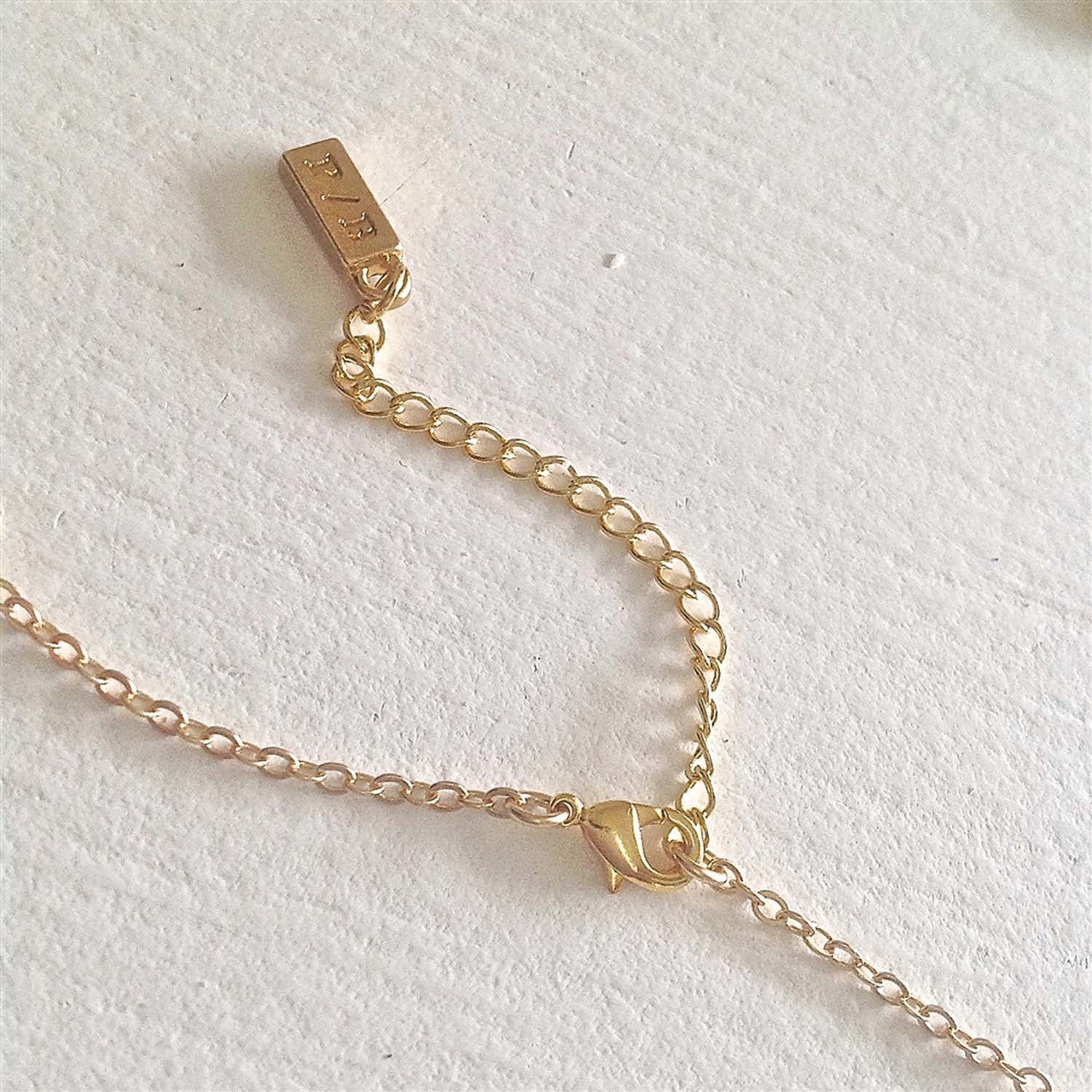 Fontange Heart Bow Ribbon Charm Necklace in Gold