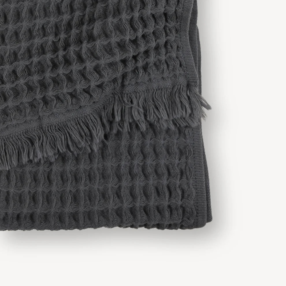 French Waffle Hand Towel - Anthracite