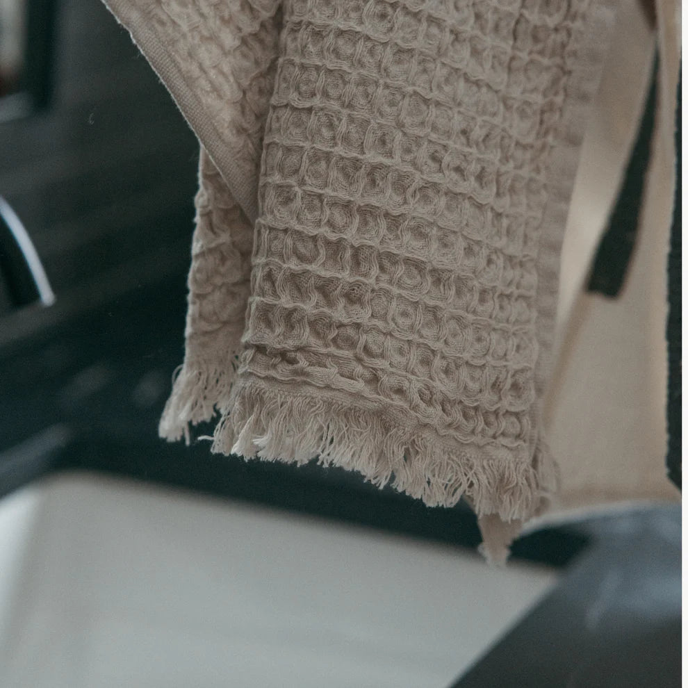 French Waffle Hand Towel - Latte