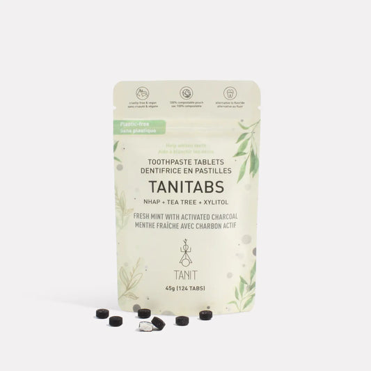 Fresh Mint with Activated Charcoal - Solid Toothpaste Tabs - 2-month supply REFILL