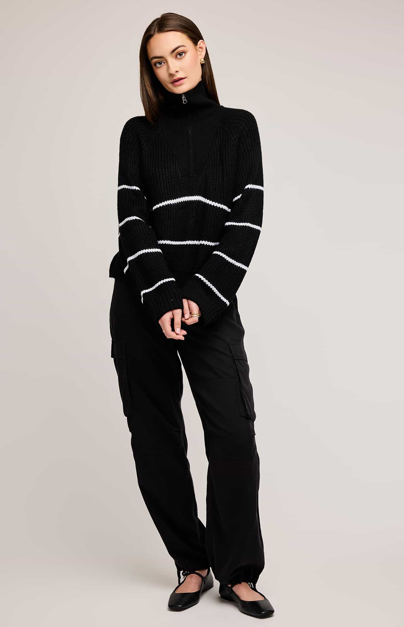 Declan Half Zip Pullover - Black