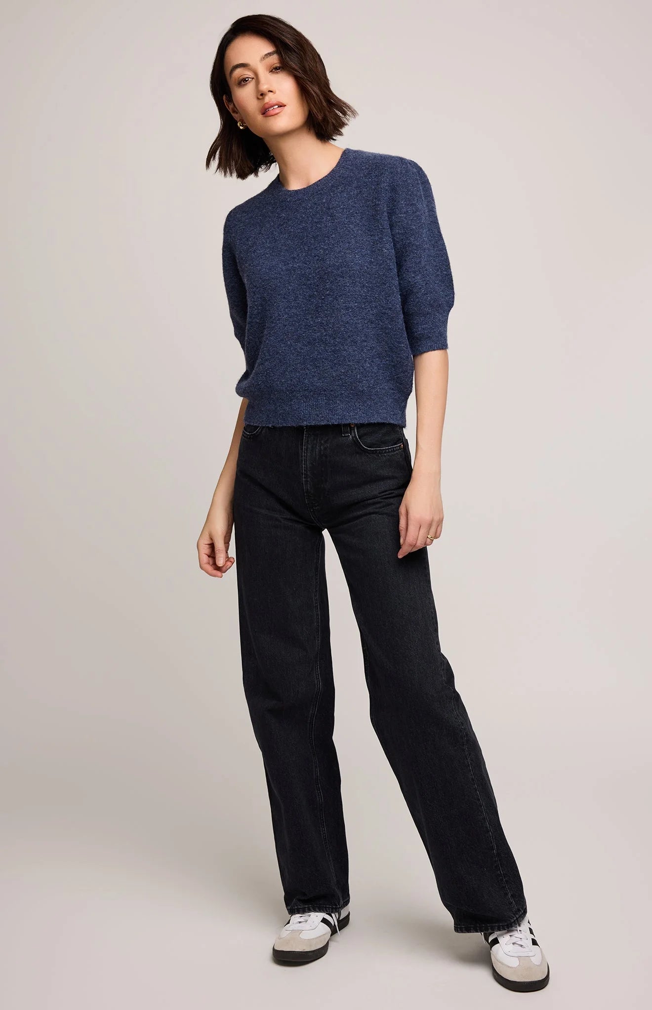 Marisol Knit Top - Heather Blue