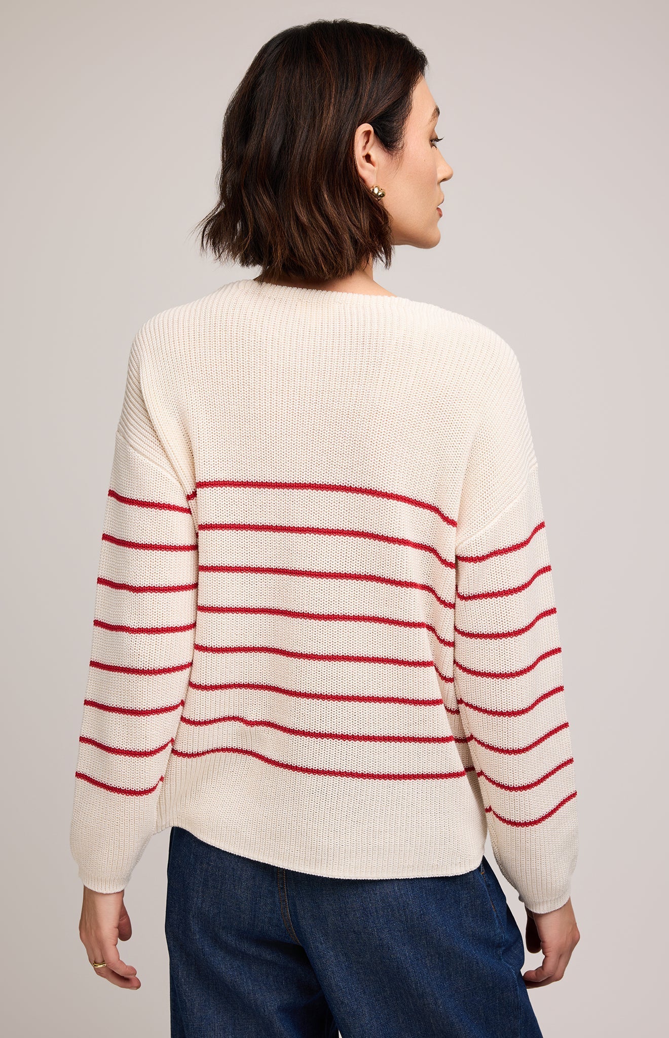 Tucker Knit Sweater - Red Stripe