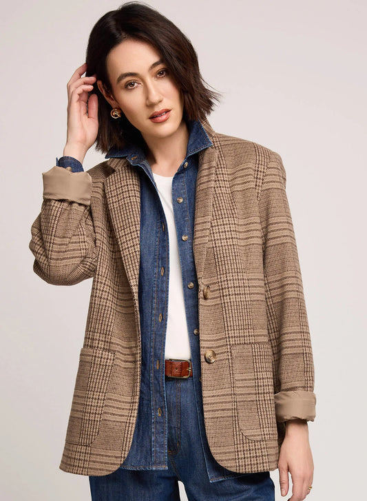 Sapphira Blazer - Chocolate Glencheck