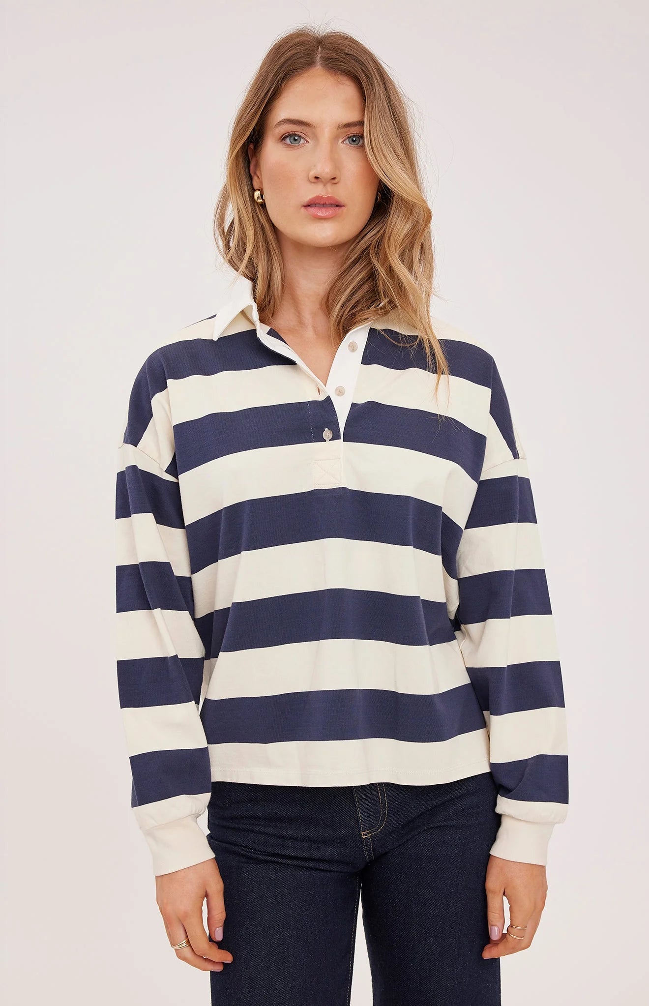 Britt Shirt - Navy Stripe