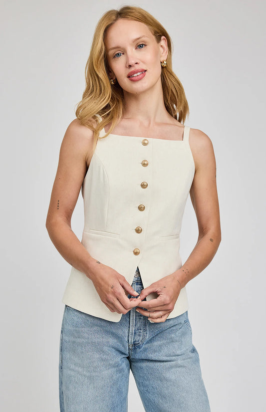 Harper Vest - Heather Cream