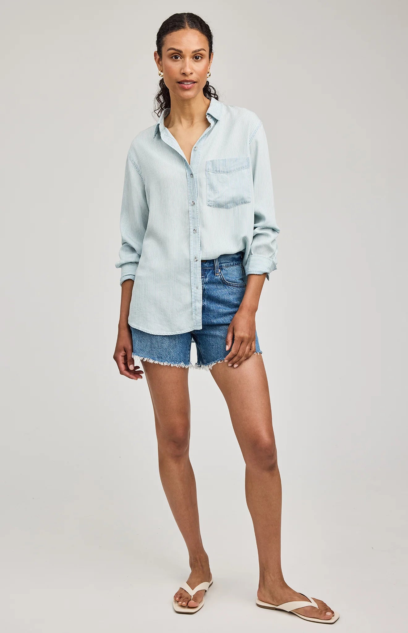 Ozzy Button Up Shirt - Blue Stripe