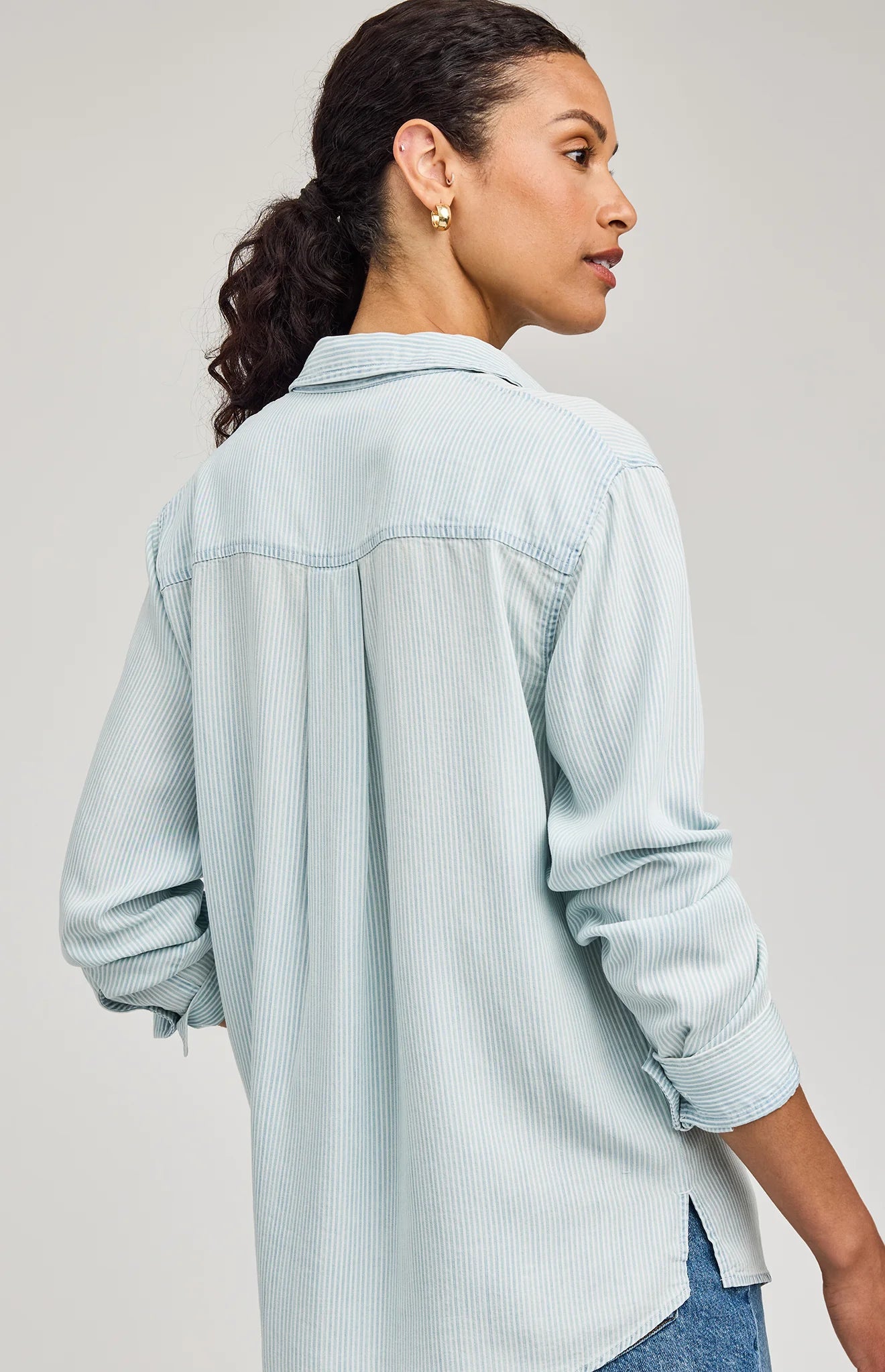 Ozzy Button Up Shirt - Blue Stripe