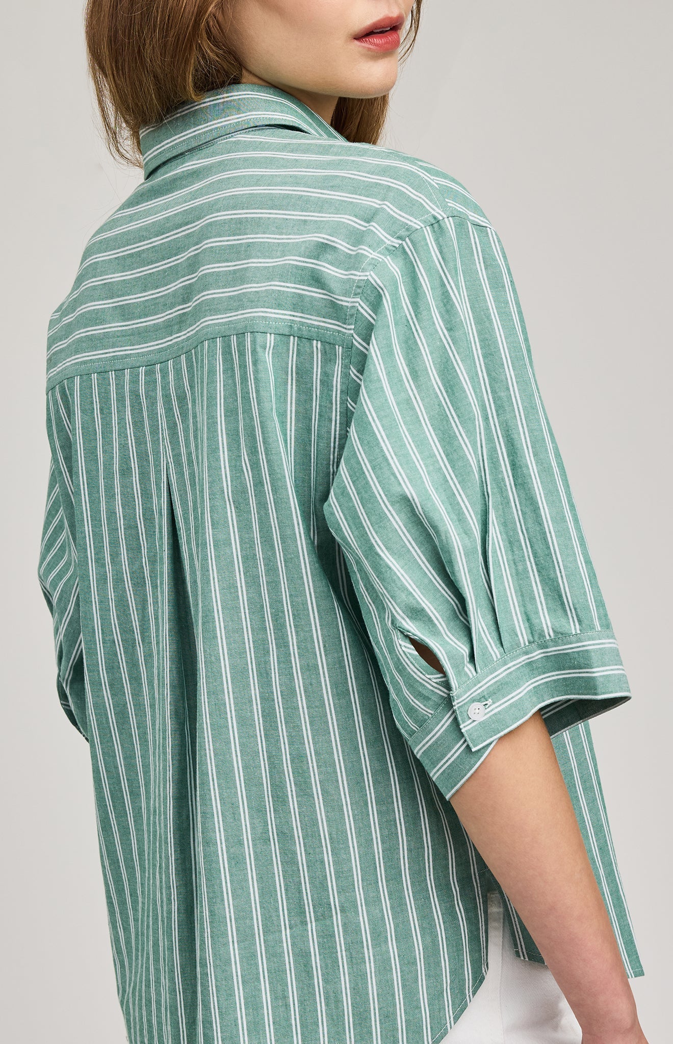 Blaire Button Down Shirt - Kelly Stripe