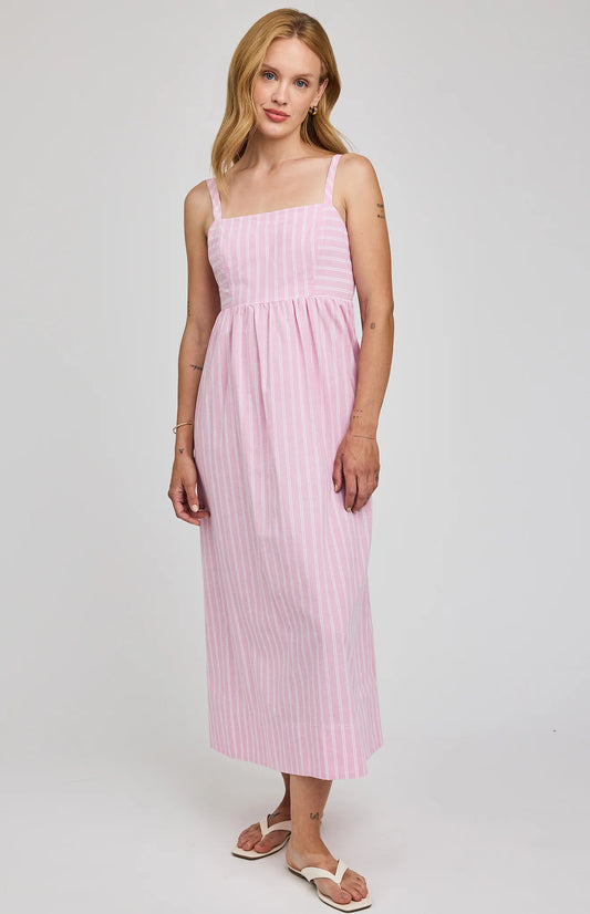 Alicia Dress - Carnation Stripe