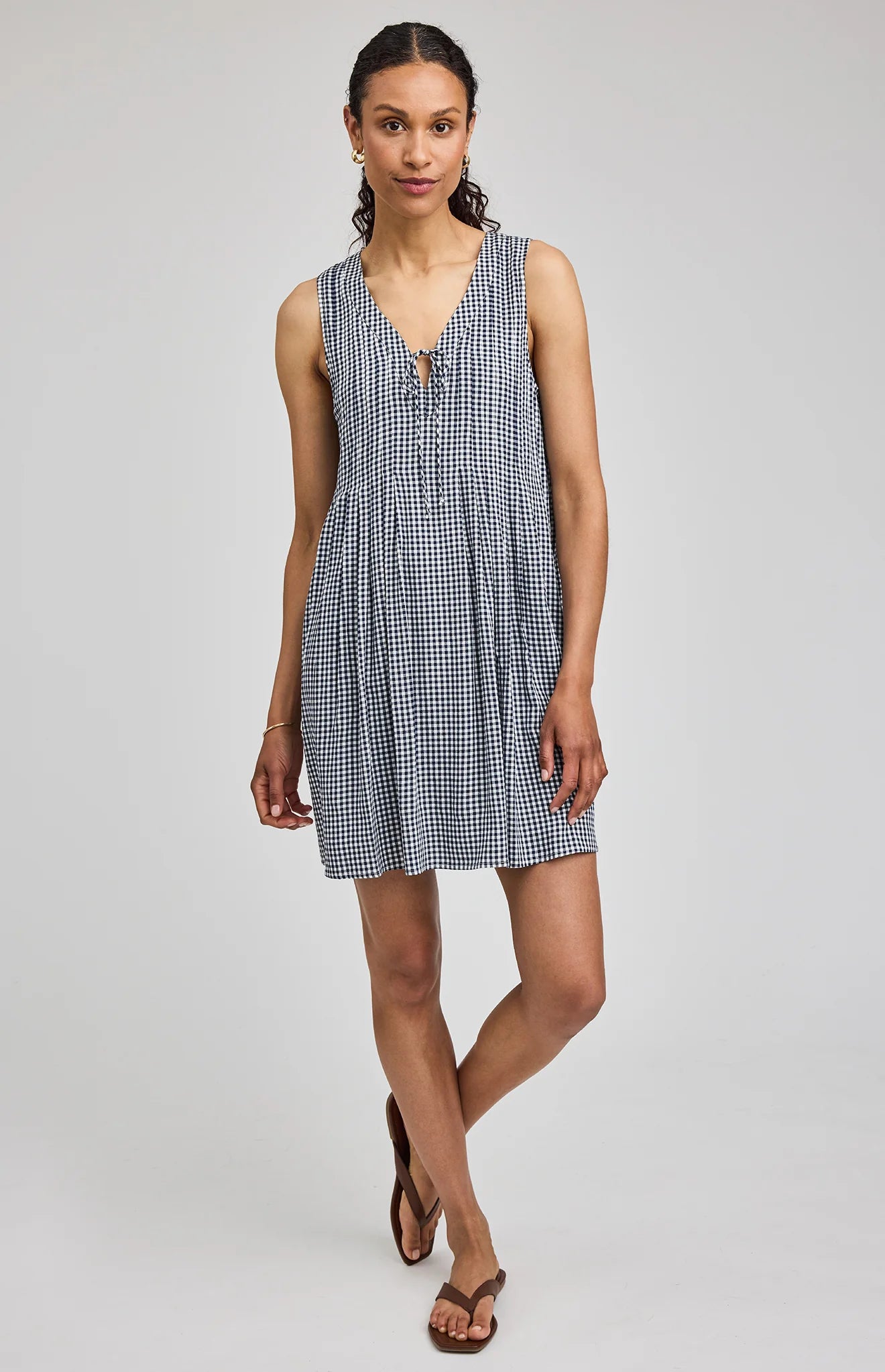 Zoey Dress - Navy Gingham