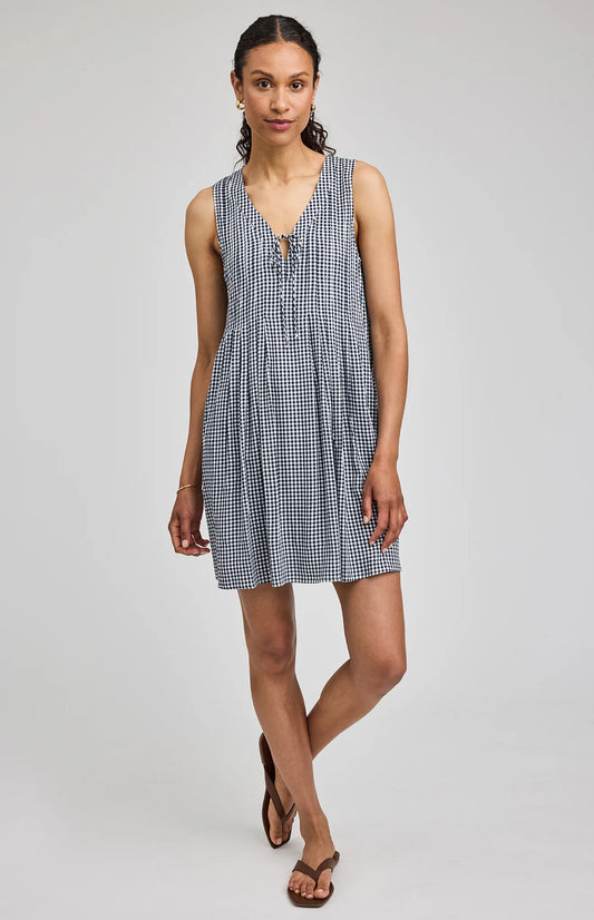 Zoey Dress - Navy Gingham